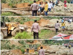 Polisi Sigap Bersihkan Material Longsor Di Taput, Sehingga Lalulintas Normal Kembali