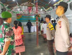Polda Bengkulu Dan Polres Kaur Serta Polsek Kaur Selatan, Lakukan Pengamanan Ibadah Gereja Umat Kristiani Di Postel HKBP