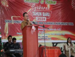 Ini Pesan Bupati Toba Saat Syukuran Tahun Baru Dinas Pendidikan
