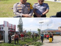 Kapolres Toba AKBP Wahyu Indrajaya Ajak Semua Pihak Untuk Bersih – Bersih Venue Sambut F1H20