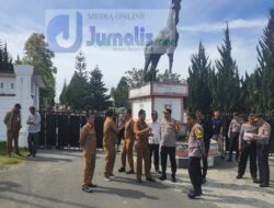 Pola Pengamanan Persuasif, Polres Humbahas berhasil Amankan Aksi Unjuk Rasa Lembaga Adat Siria-ria Terkait Permasalahan Lahan