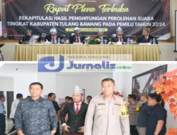 Polres Tulang Bawang Gelar Pengamanan Secara Ketat Rapat Pleno Hasil Pemilu 2024 Tingkat Kabupaten