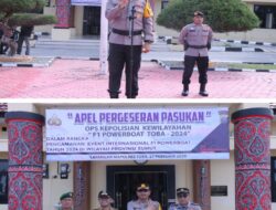 Persiapan F1H2O, Polres Toba Gelar Apel Gelar Pasukan