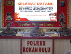 PJU Polres Rohul Ikuti Sosialisasi Pemantauan Evaluasi Kinerja Penyelenggaraan Pelayanan Publik (PEKPPP) Tahun 2024