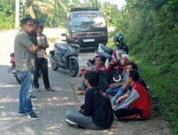 Ujud Peduli Mardianto, Dewan Terpilih 2024 Ajak 4 kades Tinjau lobang Besar Di Jalan lintas Babat