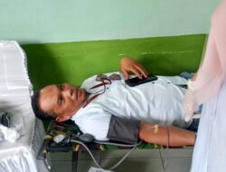 Sekjen Persatuan Wartawan Aceh Agara, Mendonorkan 1 Kantong Darah Di Aksi HUT Polisi Militer Subdenpom IM/1-4 Kuta Cane