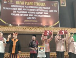Tiga Pasangan Calon Bupati – Wakil Bupati Aceh Tenggara Lakukan Pencabutan Nomor Urut.