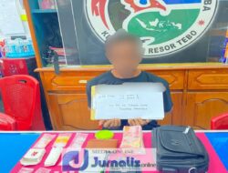 Polres Tebo Ungkap Kasus Peredaran Narkotika Jenis Sabu Di Kecamatan Tengah Ilir