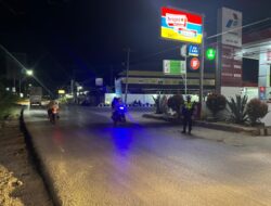 Satlantas Polres Toba Patroli Blue Light Malam Hari