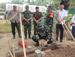 Sekda Tebo Letakkan Batu Pertama Tugu TMMD Ke-123 Di Desa Teluk Kuali