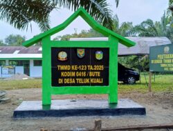 Tugu Prasasti TMMD Ke-123 Kodim 0416/Bute Rampung Dibangun