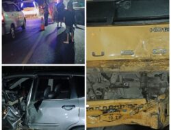 Honda Jazz Tabrak Truk Canter Di Desa Longat Balige, 2 Tewas Dan 2 Orang Luka