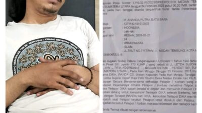Korban Penganiayaan M Ananda Putra Batubara Dan laporan Di Polsek Medan Tembung