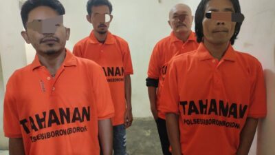 Kerjasama Sat Reskrim Polres Taput Dan Polsek Siborong – Borong Berhasil Ringkus 4 Pelaku Pencurian Ternak Kerbau