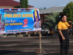 Semarak Hari Bhayangkara Ke- 79 : Kapolres Kaur Buka Turnamen Volly Ball Internal Anggota Polres Kaur
