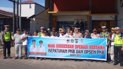 Sat Lantas Polres Nias Membatu Beberapa OPD (Organisasi Pemerintah Daerah) Kota Gunungsitoli Menghimbau Masyarakat Taat Bayar Pajak