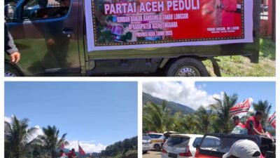 Partai Aceh Menyala….Anggota DPRA Yahdi Hasan Salurkan Bantuan Pasca Banjir Dan Banjir Bandang