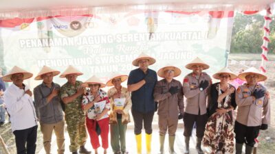 Kapolres Toba Bersama Forkompinda Laksanakan Penanaman Jagung Serentak Kuartal I Tahun 2026