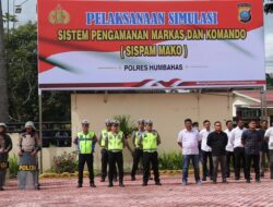 Polres Humbahas Uji Kesiapan Personel Melalui Simulasi Sistem Pengamanan Mako