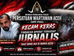 Aksi Damai Digelar Depan Kantor Gubenur, DPP-PWA Kecam Tindakan Aparat Terhadap Jurnalis