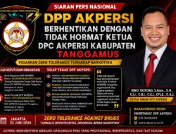 DPP AKPERSI Berhentikan Dengan Tidak Hormat Ketua DPC Tanggamus, Tegaskan Zero Tolerance Narkotika